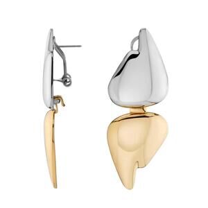 NEW DEMARSON women's blaze convertible earrings in gold/silver